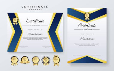 Dekoratif elementlerle modern sertifika şablonu. Tanınma, Başarı Ödülleri ve Kurumsal Sunumlar İçin Mükemmel