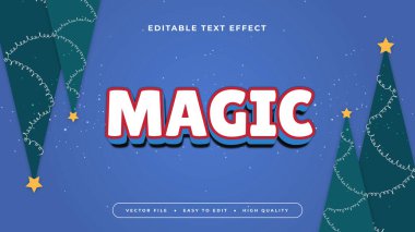 Mavi Yeşil ve Beyaz Sihirli 3d Düzenlenebilir Metin Efekti - Yazı Tipi