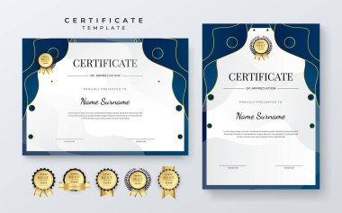 Dekoratif elementlerle modern sertifika şablonu. Tanınma, Başarı Ödülleri ve Kurumsal Sunumlar İçin Mükemmel