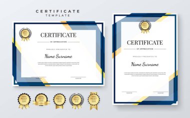 Geometrik Tasarım Elemanlarıyla Renkli Sertifika Şablonu