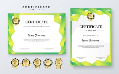 Dekoratif elementlerle modern sertifika şablonu. Tanınma, Başarı Ödülleri ve Kurumsal Sunumlar İçin Mükemmel