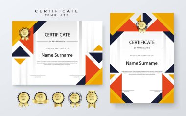 Geometrik ve Ödüllü Modern Sertifika Şablonu