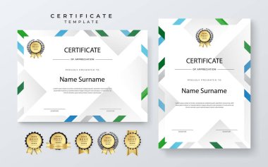 Renkli Tasarım Elemanlarıyla Modern Sertifika Şablonu