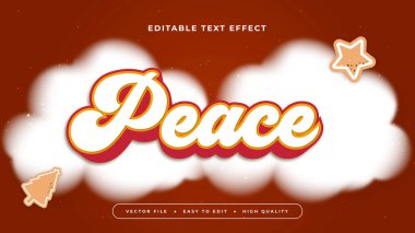 Kırmızı ve Beyaz Barış 3d Düzenlenebilir Metin Efekti - Yazı Tipi