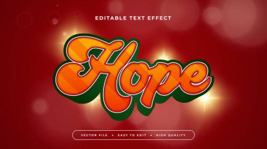 Kırmızı Altın ve Yeşil Umut 3d Düzenlenebilir Metin Efekti - Yazı Tipi Stili