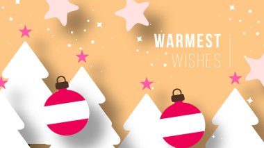 Şenlikli Noel Kağıt Kesimi Dekorasyonlu Tebrik Kartı