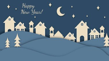 Noel Papercut Tasarımlı Kutlama Kartı