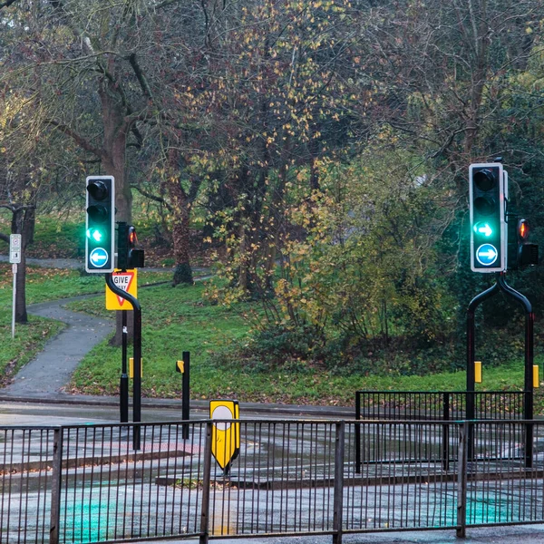 Epsom Surrey Londra Ngiltere Kasım 2022 Yeşil Işık Trafik Işıkları — Stok fotoğraf