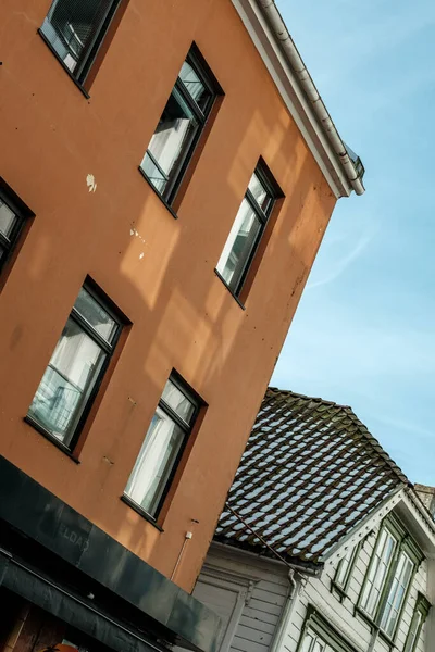 Stock image Stavanger, Norway, March 10 2023, Traditional Residential Apartment Building Exterior Downtown Stavanger With No People