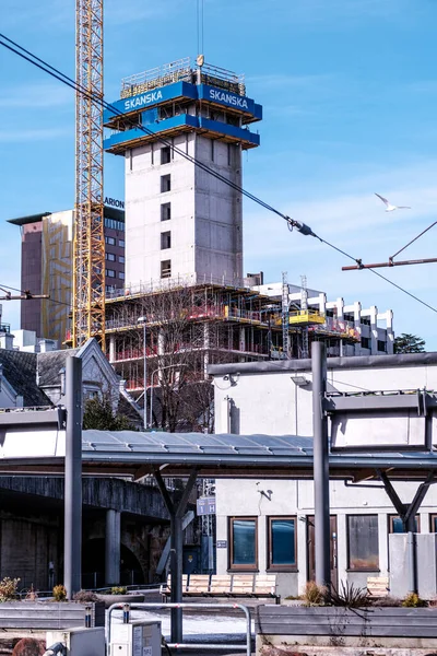 Stavanger Noruega Marzo 2023 Ciudad Interior Trabajos Construcción Una Torre —  Fotos de Stock