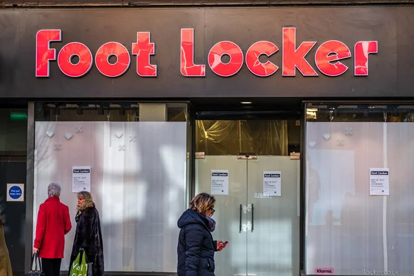 Kingston Thames London February 2024 Foot Locker High Street Retailer Stock Image