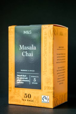 Londra İngiltere, 20 Nisan 2025, Marks ve Spencer Baharatlı Masala Chai Tea Bags