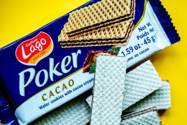 Londra İngiltere, 24 Nisan 2025, Poker Kakao Çikolata Kremalı Wafer Bisküvileri