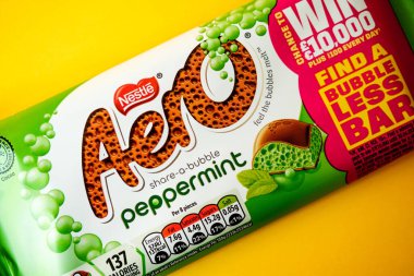 Londra İngiltere, 29 Nisan 2025, Nestle Aero Naneli Çikolata