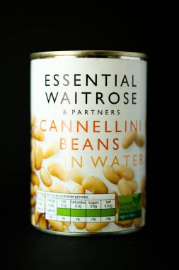 Londra İngiltere, 10 Mayıs 2025, Can of Esnecessary Waitrose Vejetaryen Cannellini Fasulyesi