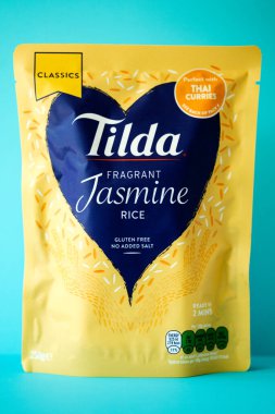 Londra, 14 Mayıs 2025, Tilda Mikrodalga Kokulu Jasmine Rice Staple Paketi