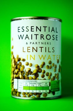 Londra İngiltere, 14 Mayıs 2025, Temel Waitrose Sağlıklı Mercimek Kutusu