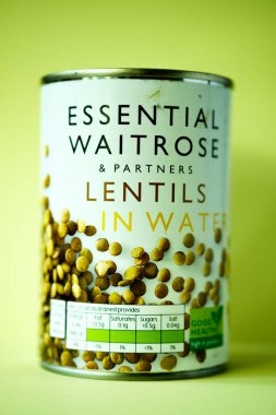 Londra İngiltere, 14 Mayıs 2025, Temel Waitrose Sağlıklı Mercimek Kutusu