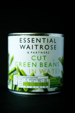 Londra İngiltere, 14 Mayıs 2025, Temel Waitrose Kesimi veya Dilimlenmiş Yeşil Fasulye Pişirme İçi