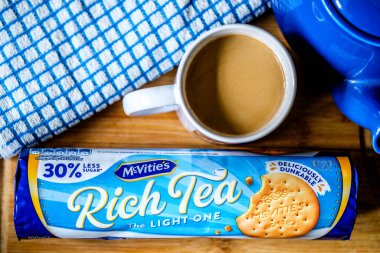 Londra İngiltere, 27 Mayıs 2025, İngiliz Favori McVities Dunkable Rich Tea Bisküvileri