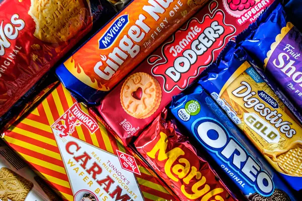 Londra İngiltere, 29 Mayıs 2025, Sevilen Popüler İngiliz Bisküvileri 