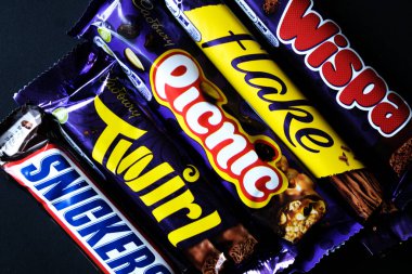 Londra İngiltere, Haziran 01 2025, En Sevilen İngiliz Çikolata Seçimi