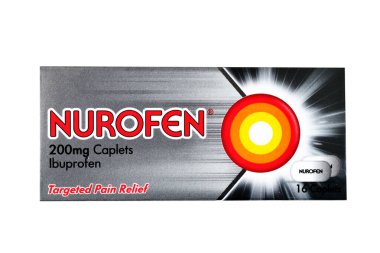 Londra İngiltere, 10 Haziran 2025, Ibuprofen Ağrı kesici içeren Nurofen Capulet Paketi