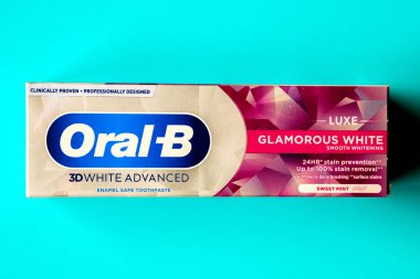 London UK, June23 2025, Boxed Pack Of Oral B Whitening Toothpaste
