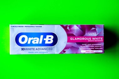 London UK, June23 2025, Boxed Pack Of Oral B Whitening Toothpaste