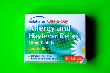 Londra İngiltere 27 Haziran 2025, Galpharm Alerji Paketi ve Hayfever Yardım Tabletleri