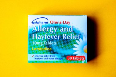Londra İngiltere 27 Haziran 2025, Galpharm Alerji Paketi ve Hayfever Yardım Tabletleri