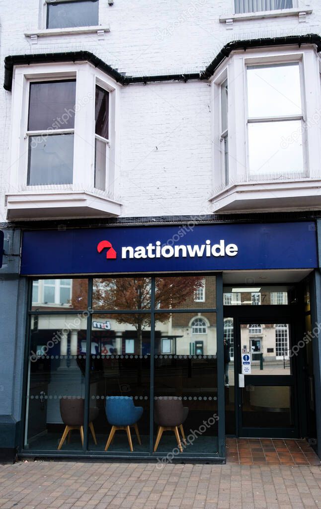 London UK September 27 2025, High Street Branch Nationwide Building Society With No People