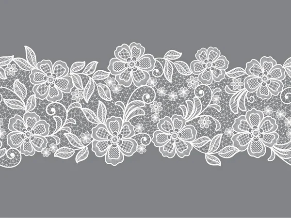 Seamless Floral Lace Pattern Vector Lace Flowers — Stock Vector