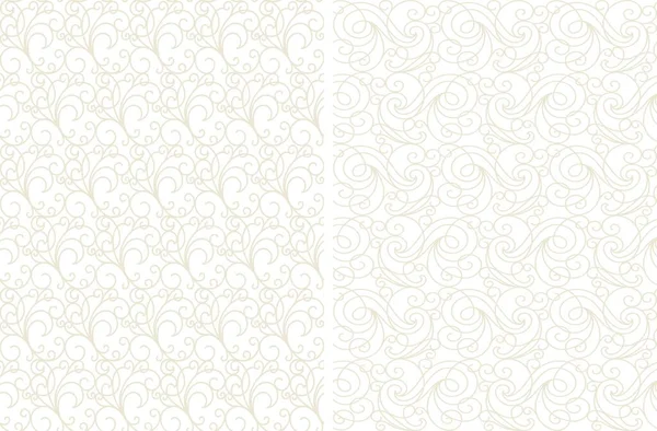 Dwa Bezszwowe Wzory Nowoczesna Szaro Biała Faktura Ornament Paski Geometryczne — Wektor stockowy