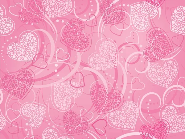 Бесшовный Розовый Фон Сердцем — стоковый вектор