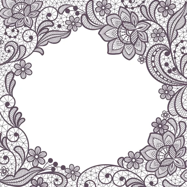 Vorlage Rahmen Design Für Karte Spitzendeckchen Vintage Vektorblumen — Stockvektor