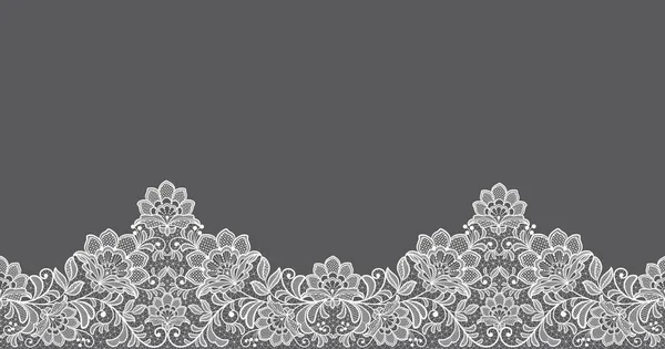 Bezešvé Abstraktní Krajka Květinové Pozadí Bílé Krajkové Květiny Vektorový Vzorec — Stockový vektor