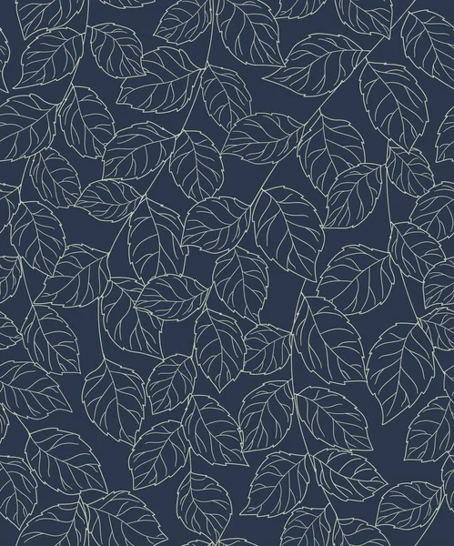Nahtlose Abstrakte Darck Floralen Hintergrund Vector Darck Blau Und Grau — Stockvektor