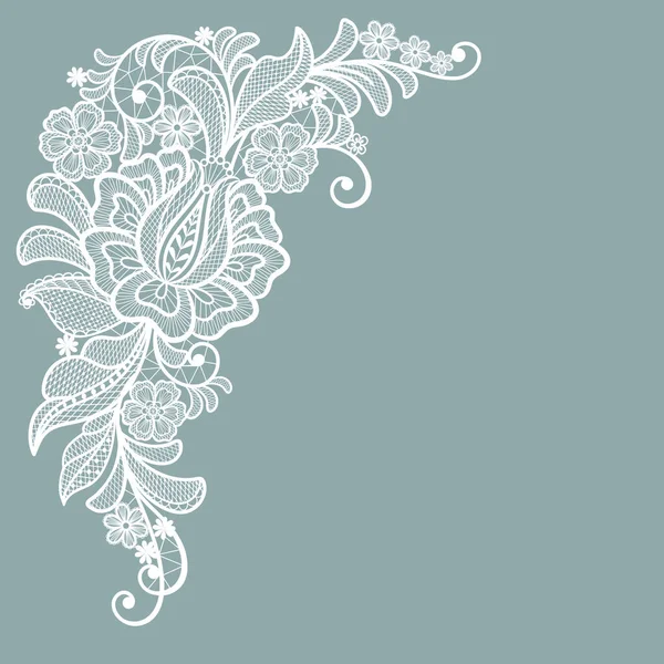 Spitzen Karte Floraler Rahmen Romantische Einladung Vektor Spitzenblumen — Stockvektor