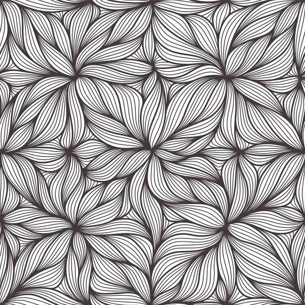 Бесшовный Абстрактный Цветочный Фон Черно Белые Абстрактные Цветы — стоковый вектор