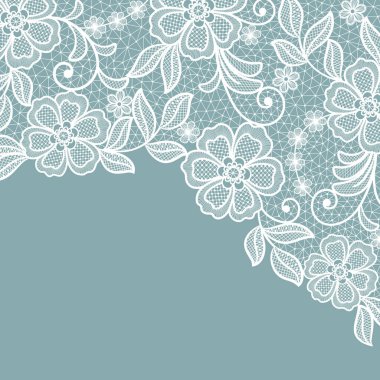 Dantelli çiçek davetiyesi. Vektör dantel çiçekleri.