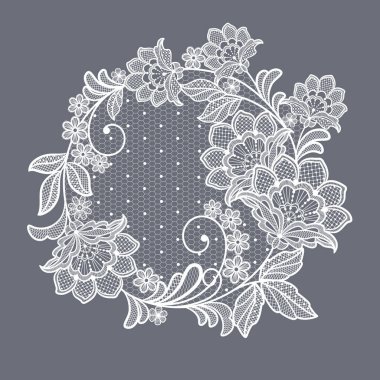 Dantelli çiçek süsleme elementi. Vektör dantel çiçekleri.