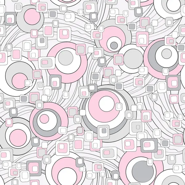 无缝化的抽象灰色和粉色圆形背景 — 图库矢量图片