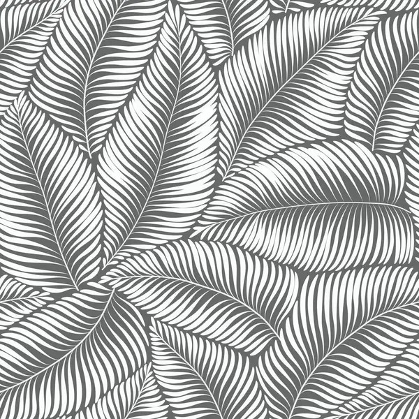 Nahtlose Abstrakte Florale Hintergrund Mit Blättern Schwarzes Muster Mit Grau lizenzfreie Stockillustrationen