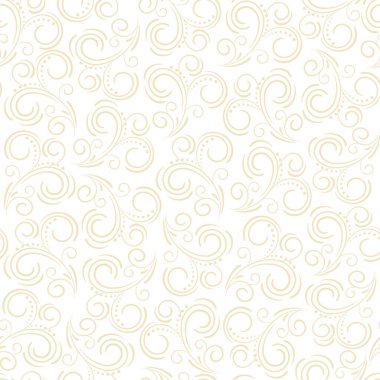 Kusursuz soyut beyaz ve altın arkaplan. Dalgalı çizgili geometrik desen. Vektör karalama desenleri.