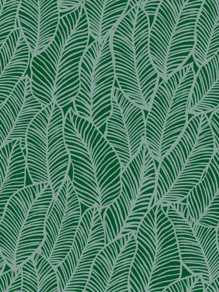 Papel Parede Folhas Tropicais Design Linha Folha Banana Luxo Esboço Vetor De Stock
