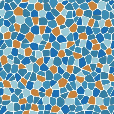 Kusursuz soyut mavi ve kahverengi arkaplan. El çizimi vektörsüz desen