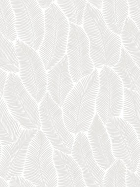 Tropik yapraklar duvar kağıdı, lüks muz yaprağı dizaynı, el yapımı kumaş çizimi, baskı, kapak, pankart ve davetiye, vektör illüstrasyonu.