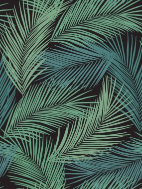  Soyut yeşillik ve botanik geçmişi. Palmiye yaprağından yeşil tropikal orman duvar kağıdı, el çizimi dallar. Pankart, baskı, dekor, duvar sanatı için egzotik bitkiler.