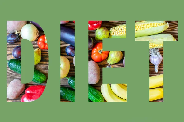 Diet Fitness Vegetarian Vegan Food Dinner Fresh Fruits Vegetables Salad — Stock Photo, Image